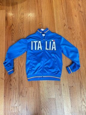 Unisex Retro Italia Track Jacket w/ trim Detail and printing in front & back